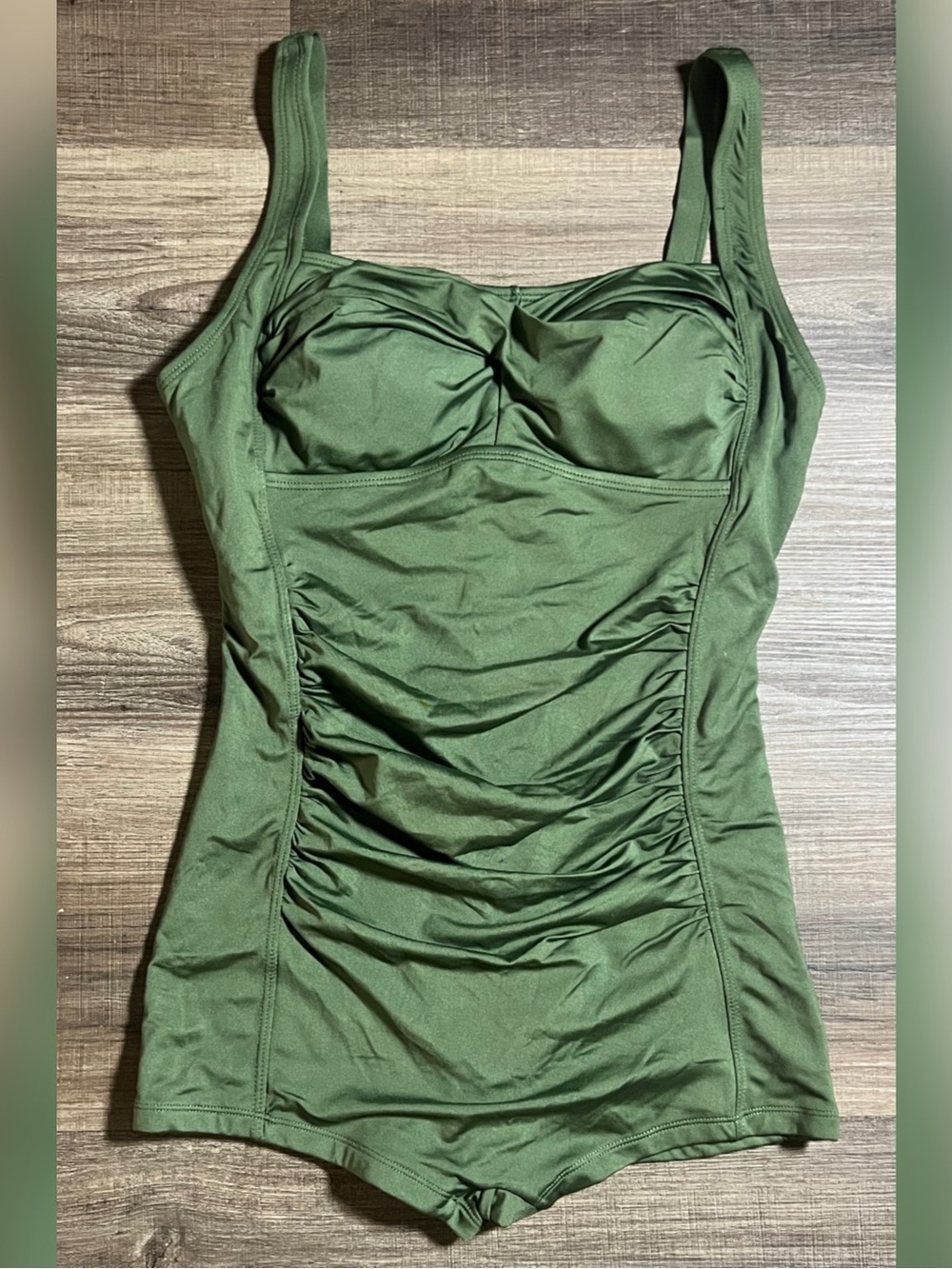 Tempt Me Green Tummy Control One Piece Shorts Swim Suit